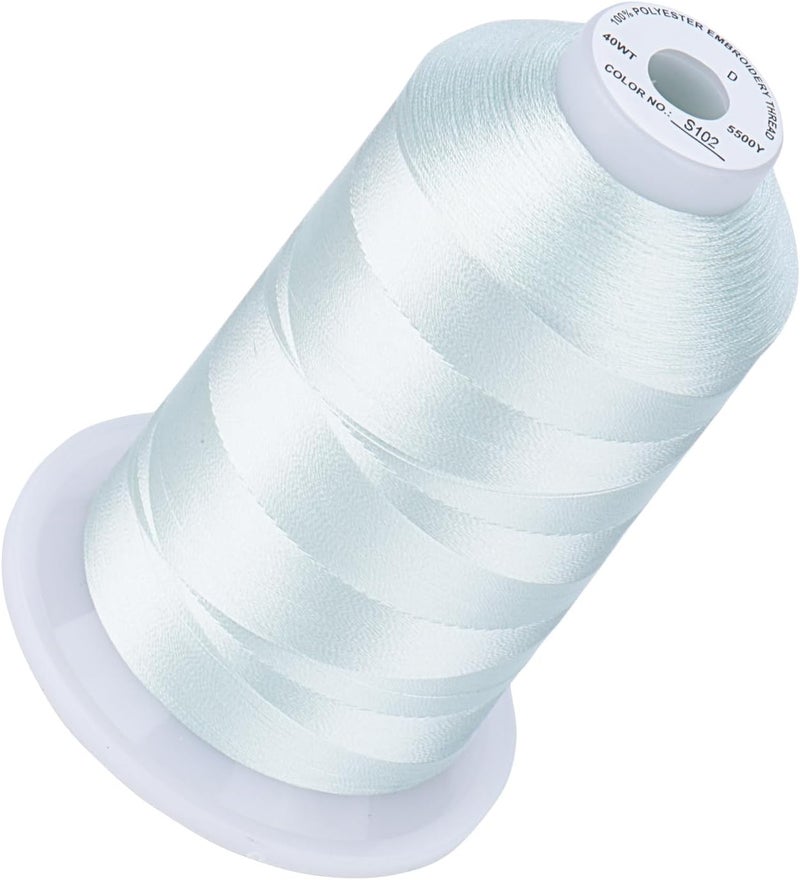 simthread 5500Yds Embroidery Thread, 5000M High-Yardage 40WT 100% Polyester Thread – 170+ Vivid Colors, High-Speed Rated – Compatible with Brother, Singer, Janome & More - Whisper Gray S102 - Image 1